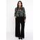 YOEK blouse DOLCE van travelstof met all over print zwart/geel/rood
