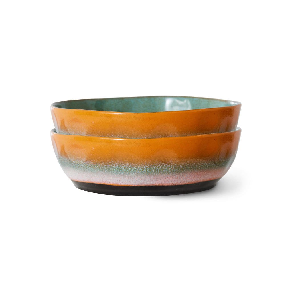 HKLIVING pastabord 70s (Ø19,5 cm) (set van 2)
