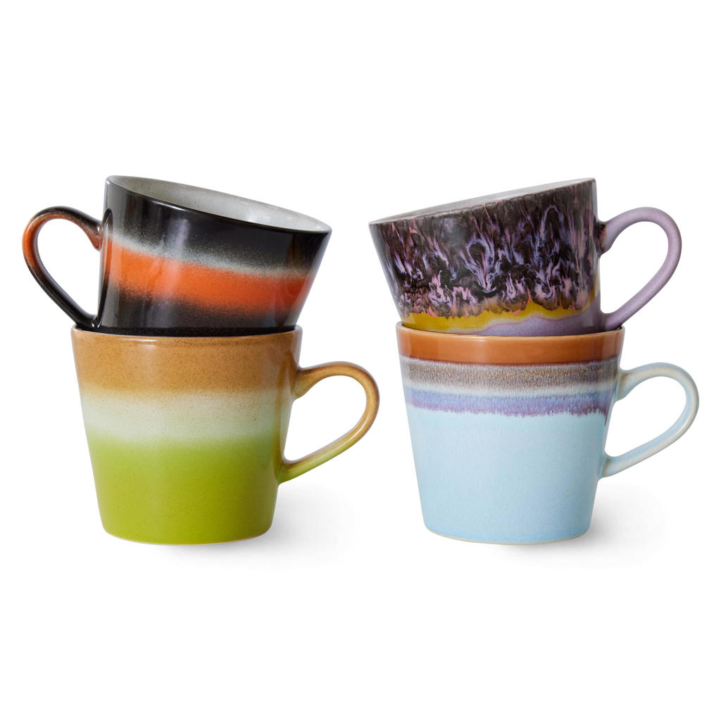 HKLIVING cappuccinomok 70s (Ø9,5 cm) (300 ml) (set van 4)