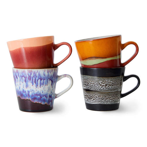 HKLIVING americanokopje 70s (Ø8,5 cm) (260 ml) (set van 4) afbeelding