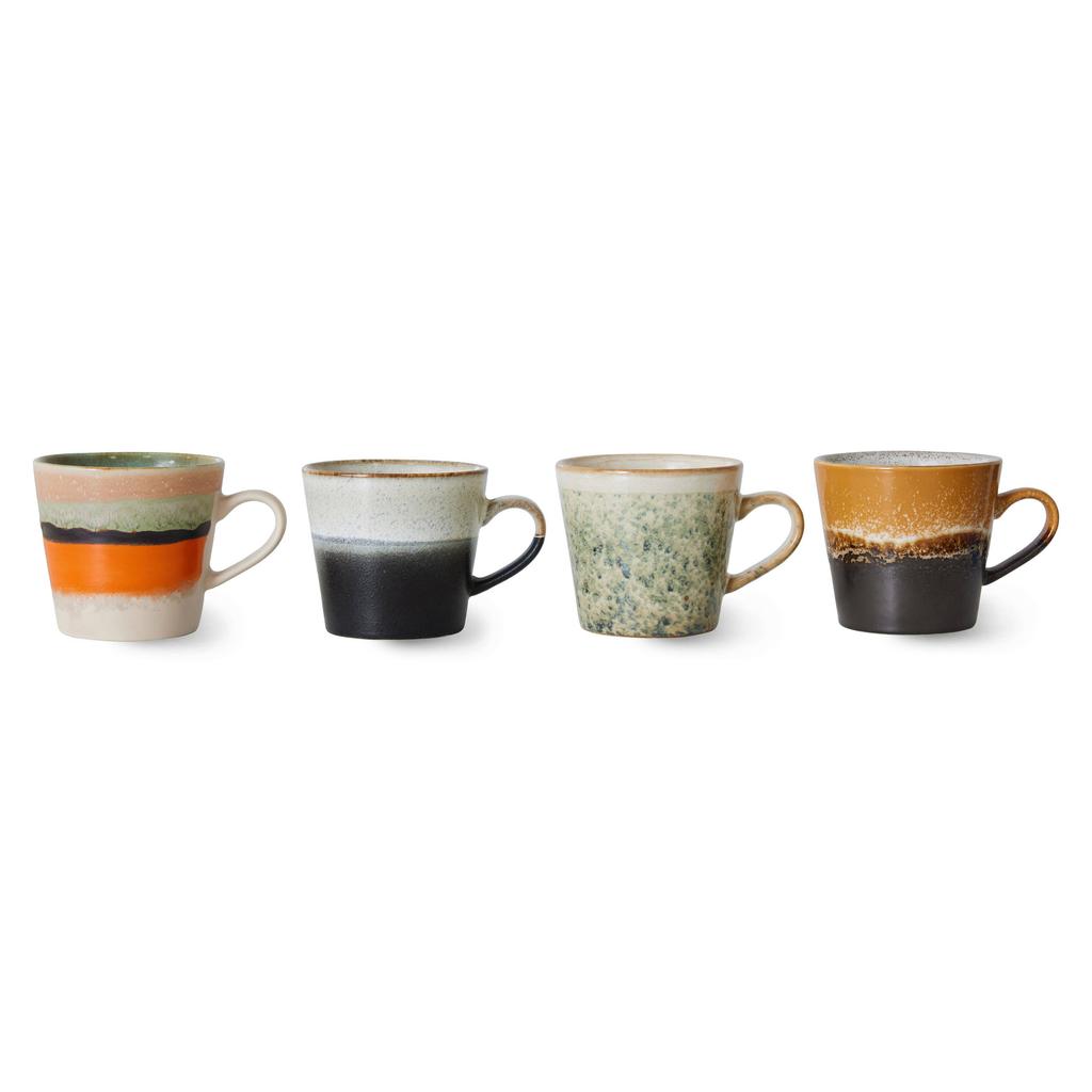 HKLIVING cappuccinomok 70s (Ø9,5 cm) (300 ml) (set van 4) | wehkamp