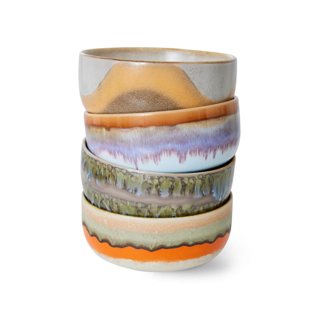 HKLIVING kom 70s (Ø12,5 cm) (set van 4) | wehkamp