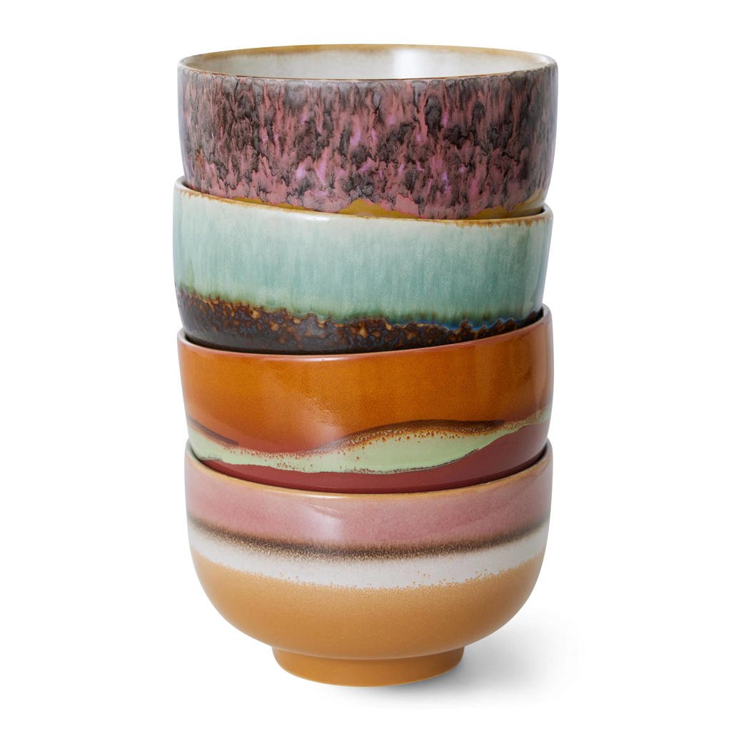 HKLIVING kom 70s (Ø13,5 cm) (set van 4)