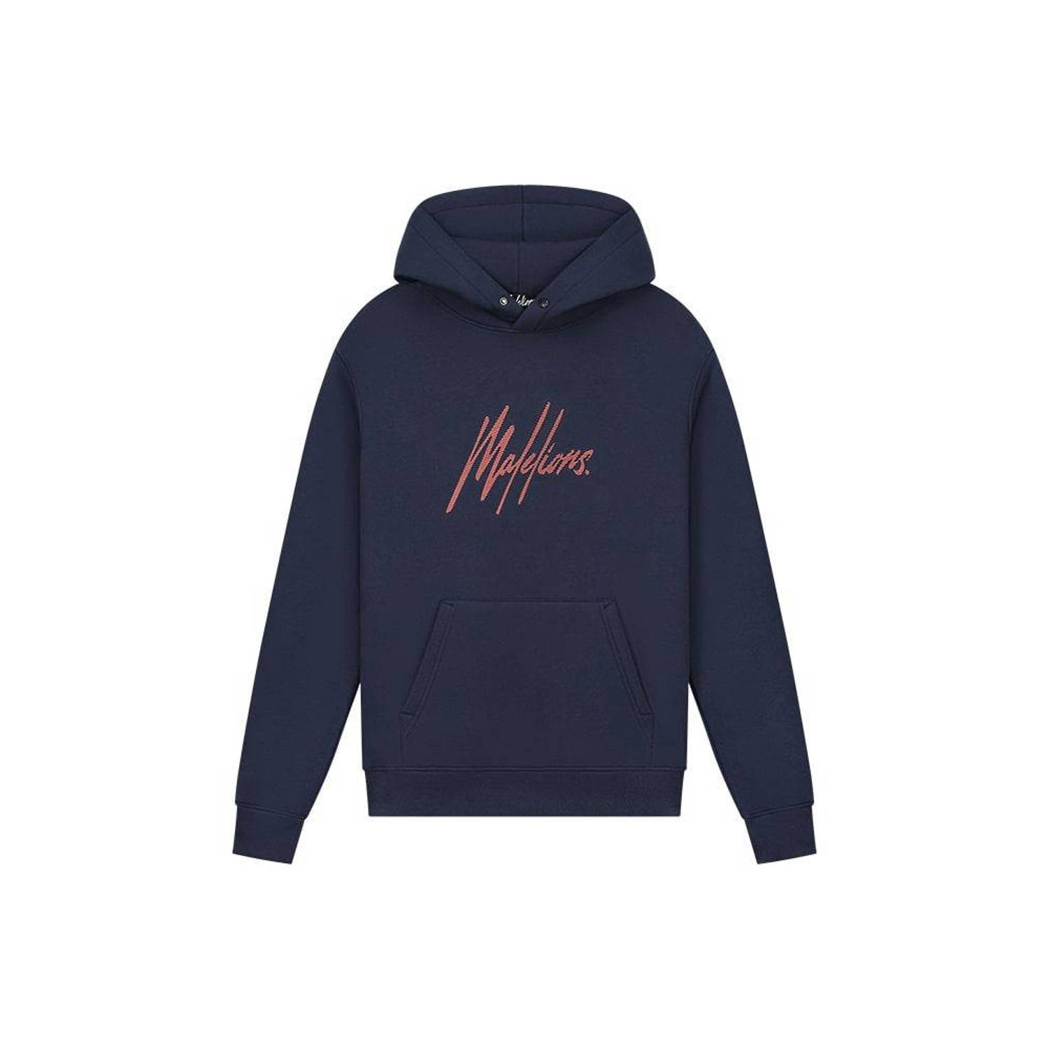 Malelions hoodie met logo navy coral