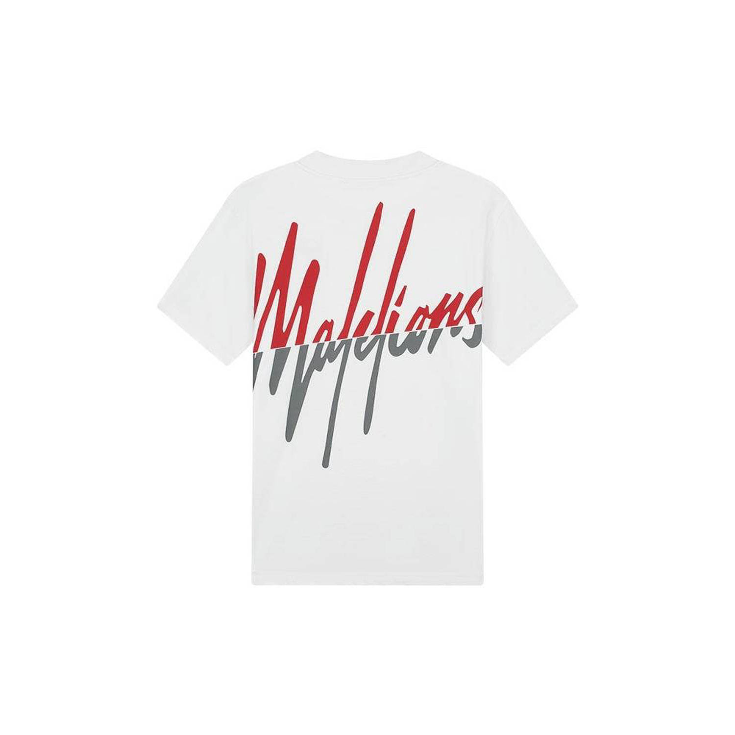 Malelions T-shirt met backprint white red