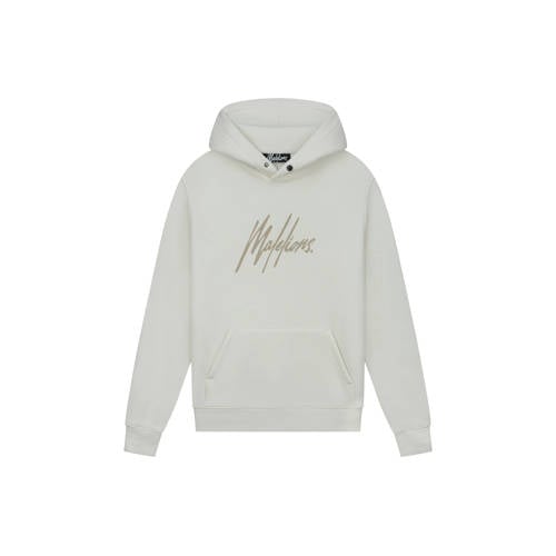 Malelions hoodie met logo off-white/taupe