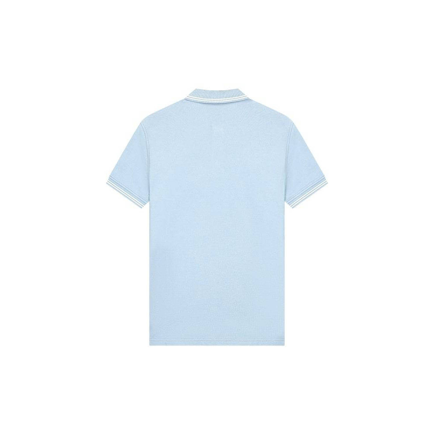 Malelions polo met logo light blue white