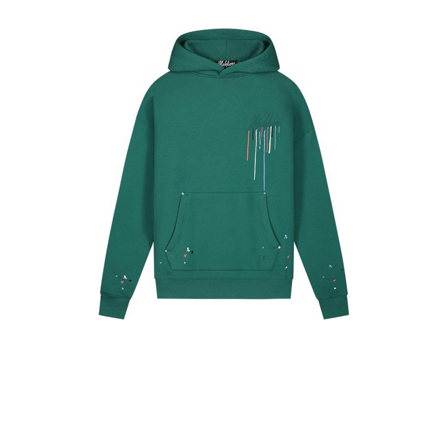 Malelions hoodie met backprint donkergroen