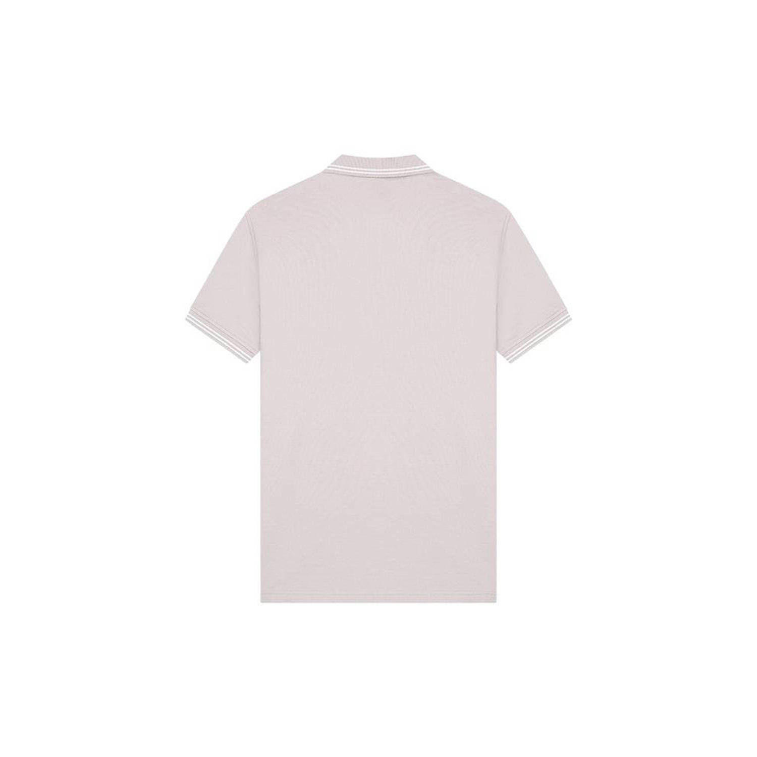 Malelions polo met logo taupe white