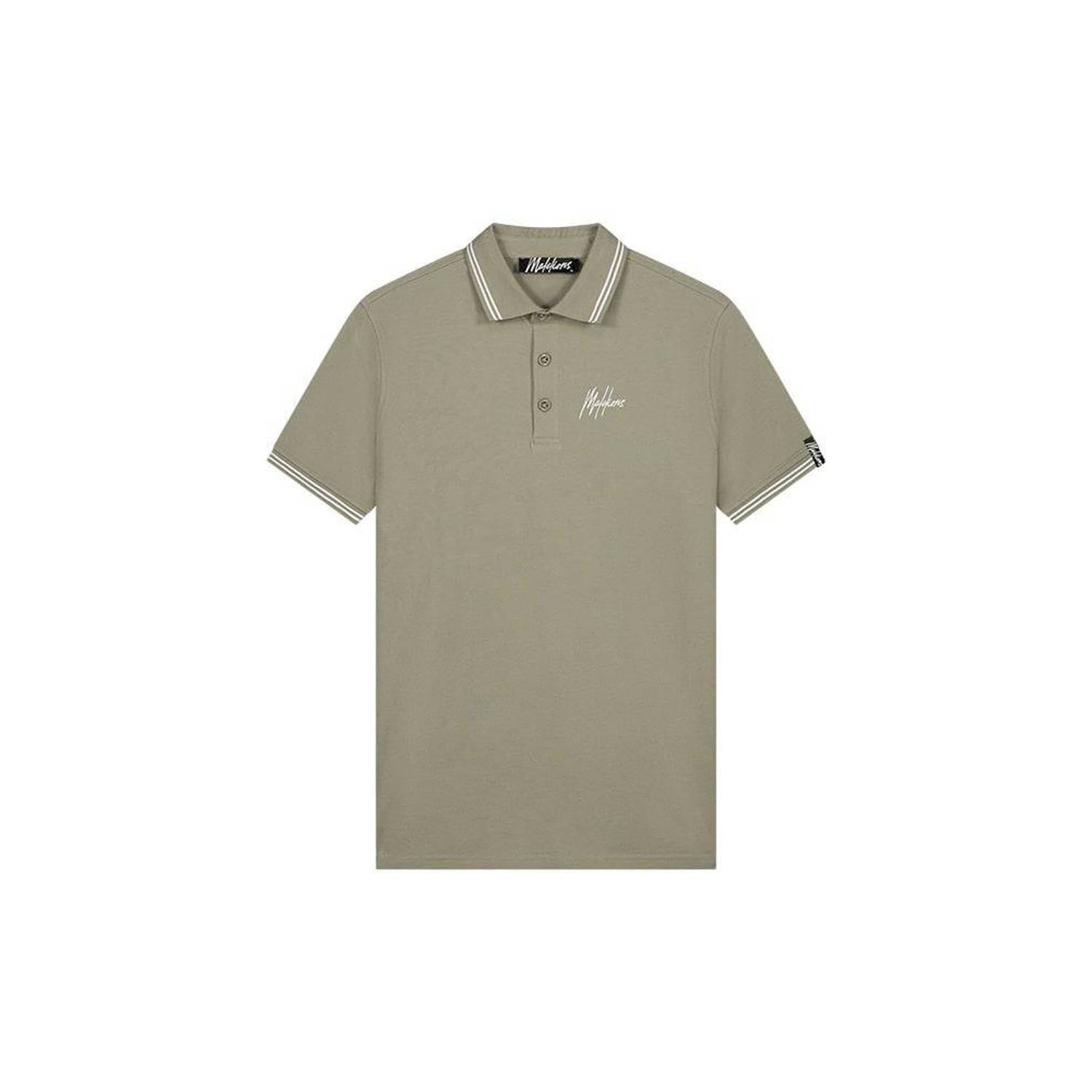 Malelions polo met logo dry sage