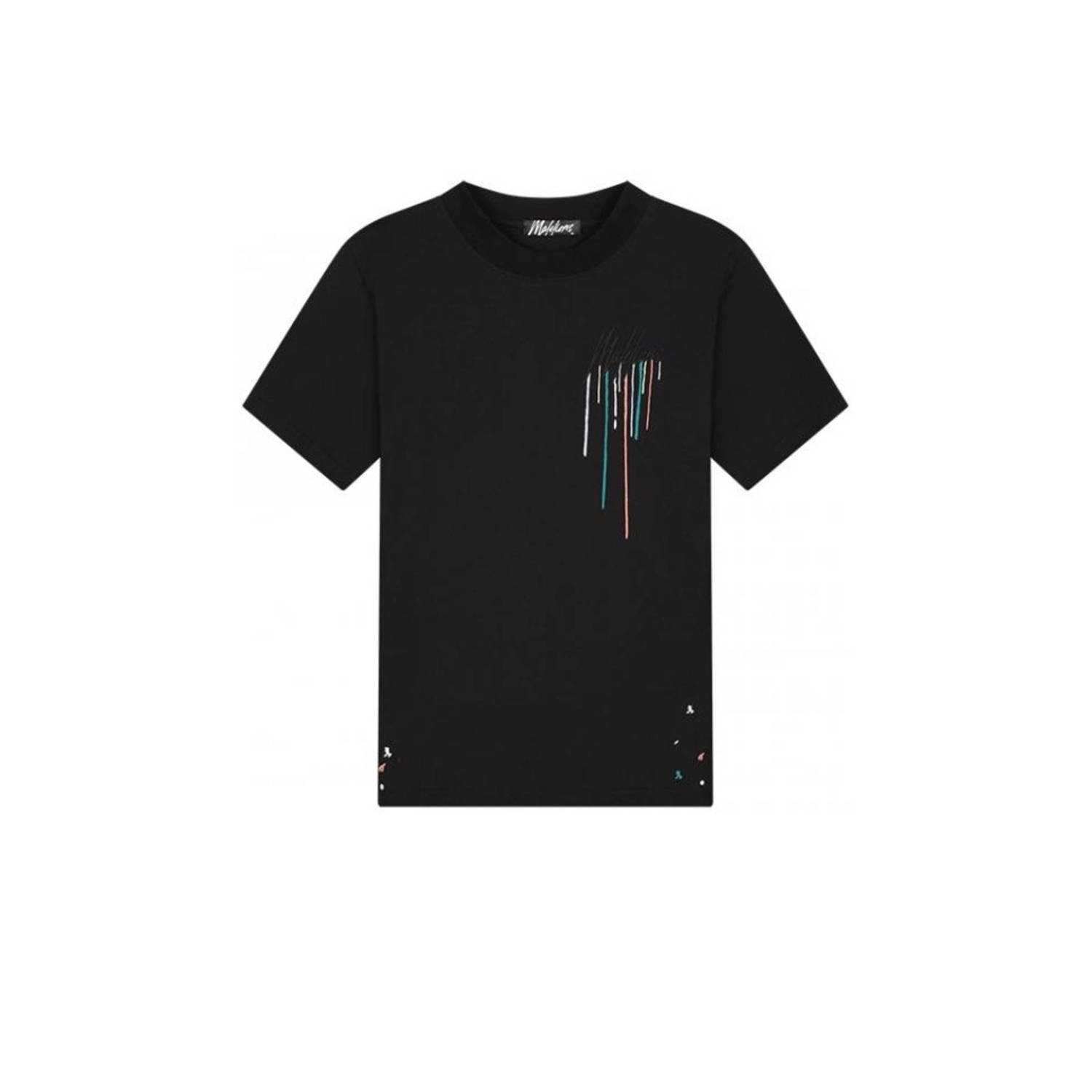 Malelions regular fit T-shirt met backprint black