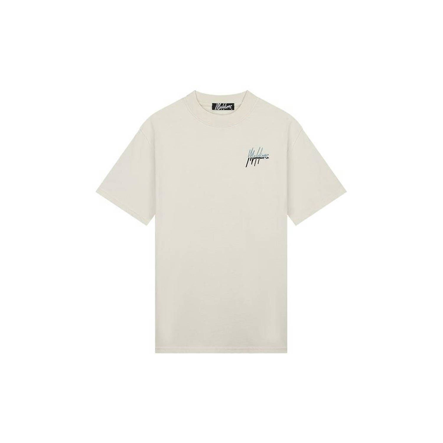 Malelions T-shirt met backprint off-white light blue