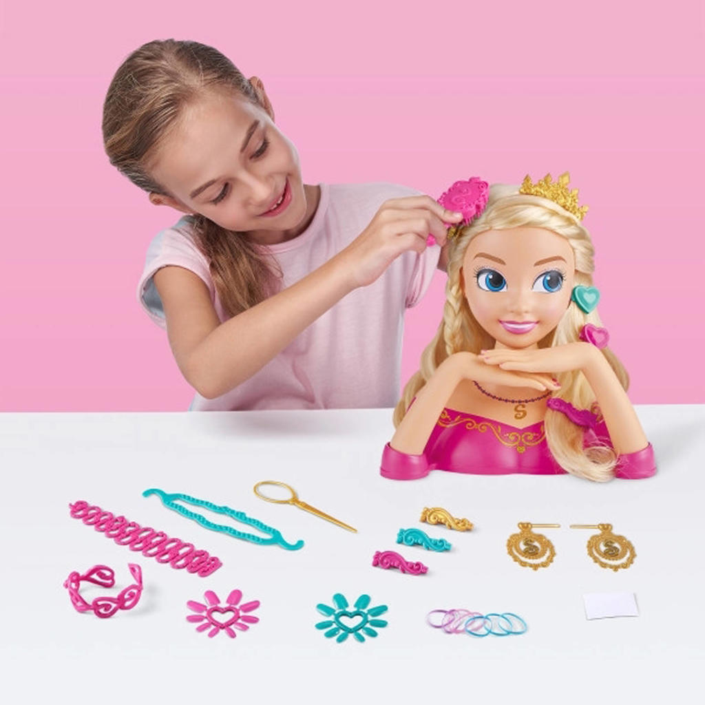 Sparkle Girlz Princess Styling Head Toy - Doll Head With Brush & Accessories For Hairdressing Practice - View #3