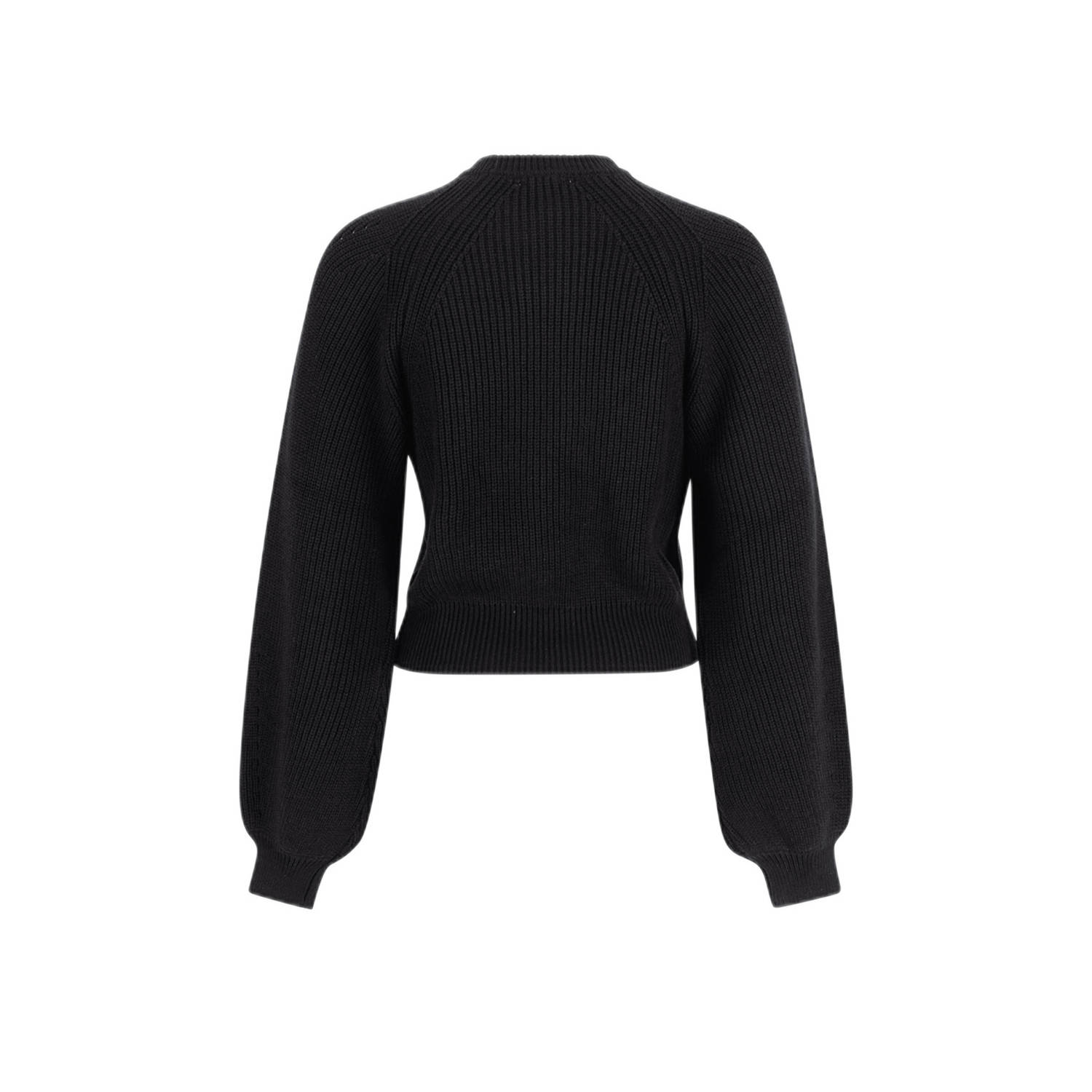 Shoeby fijngebreide trui met open detail zwart