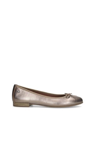 leren ballerina's goud