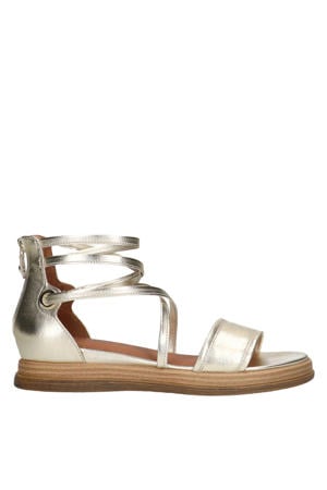 leren sandalen goud