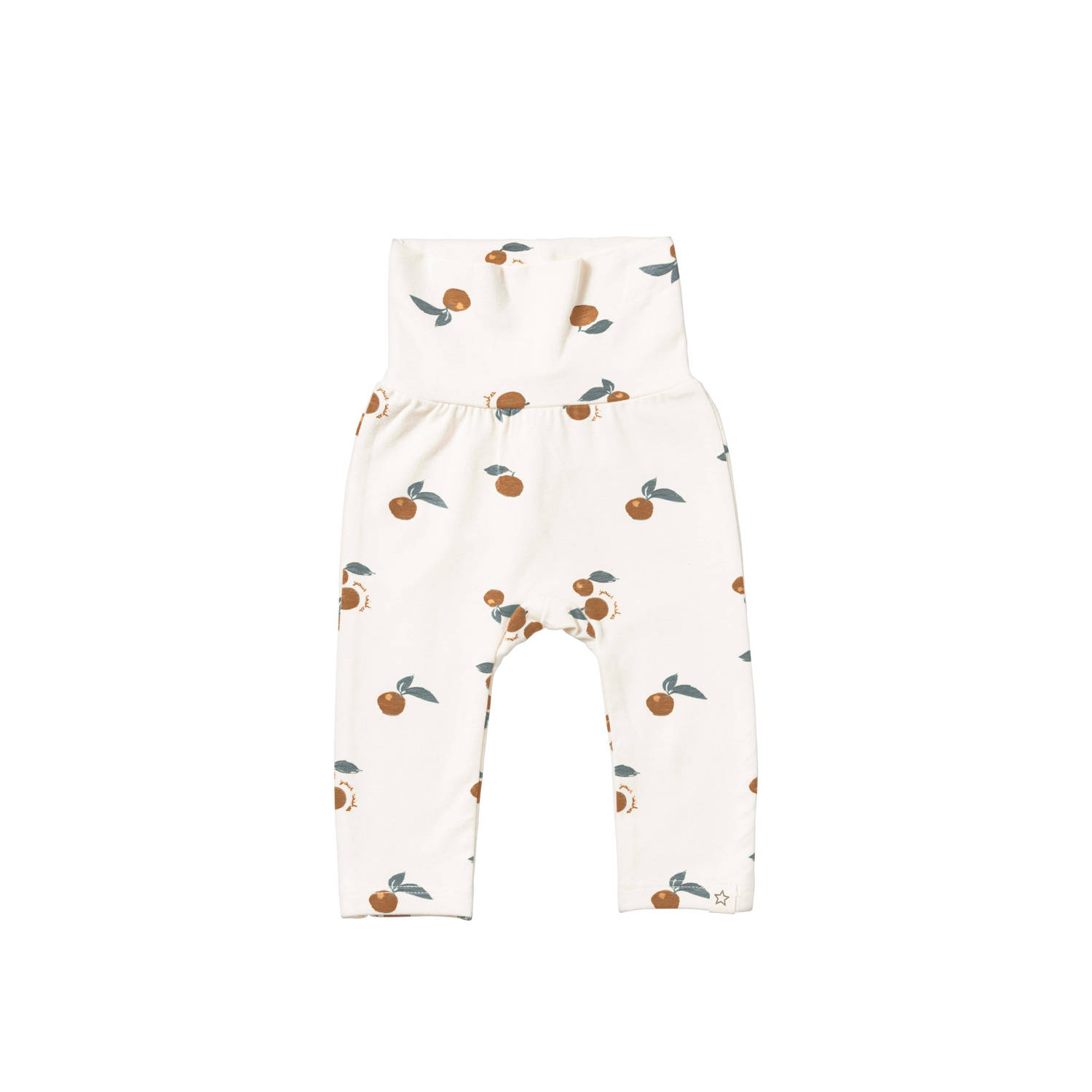 Your Wishes baby high waist regular fit broek Nesse met all over print wit camel blauw