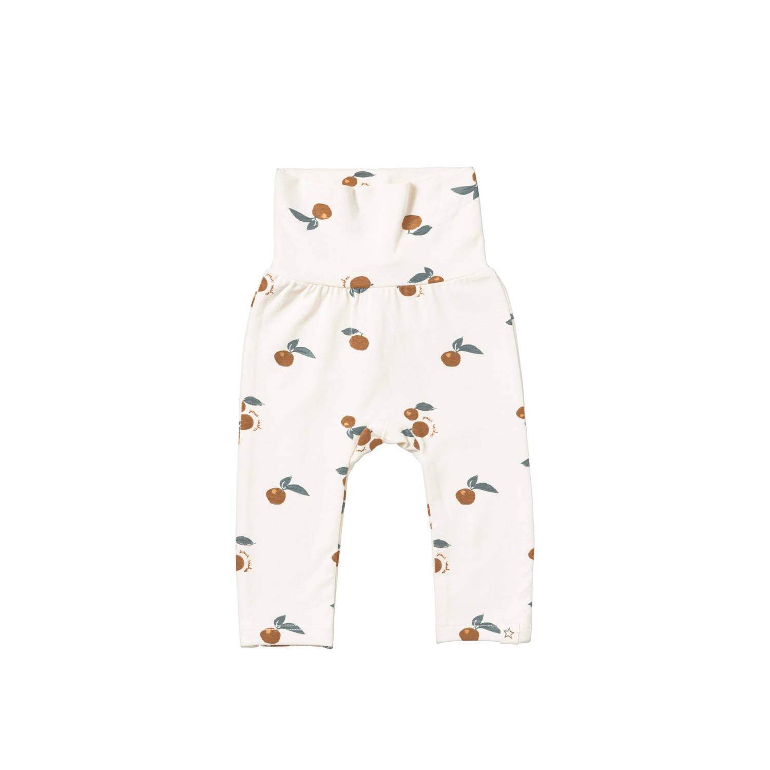 Your Wishes baby high waist regular fit broek Nesse met all over print wit camel blauw Modal 50