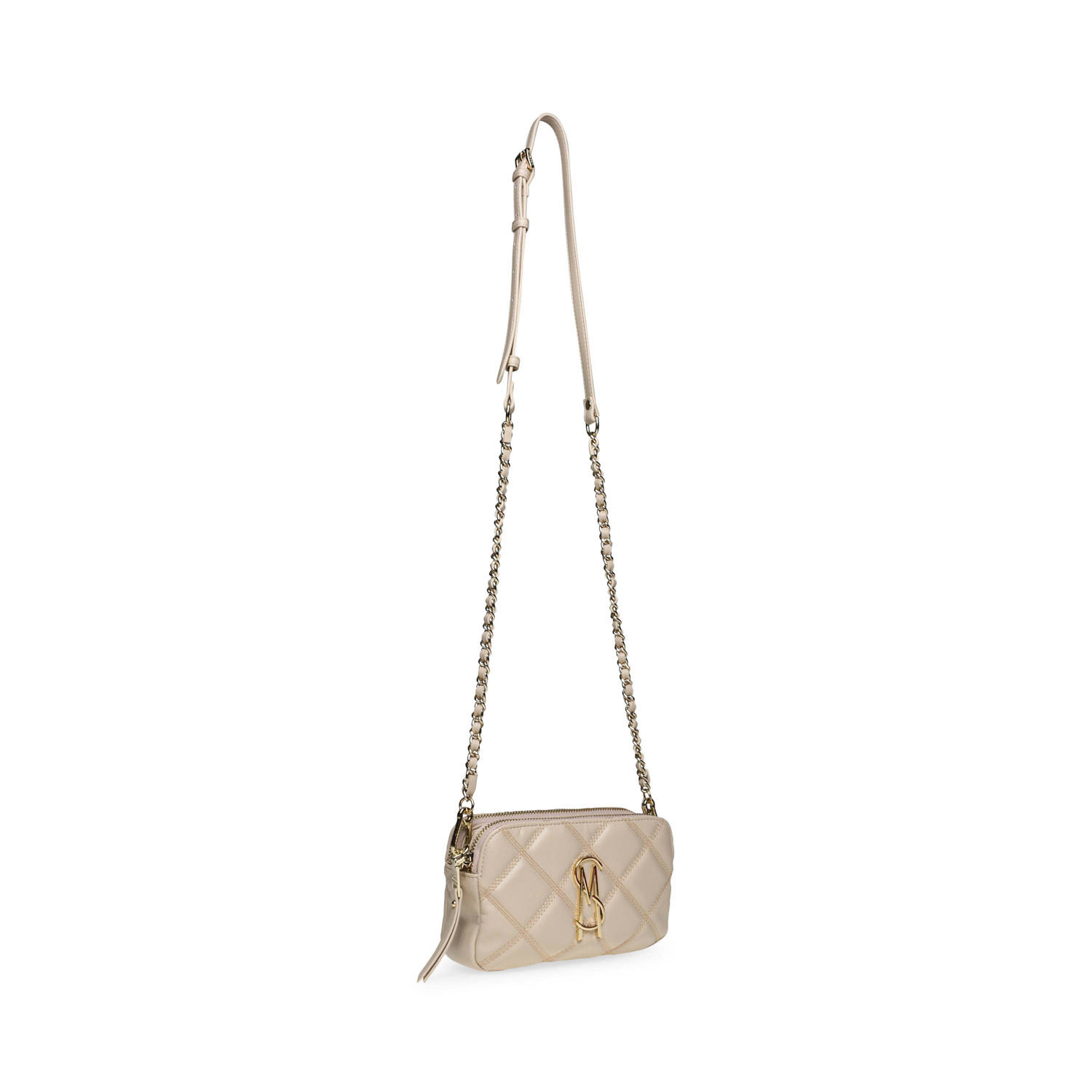 Steve Madden doorgestikte crossbody tas Bmarvis beige