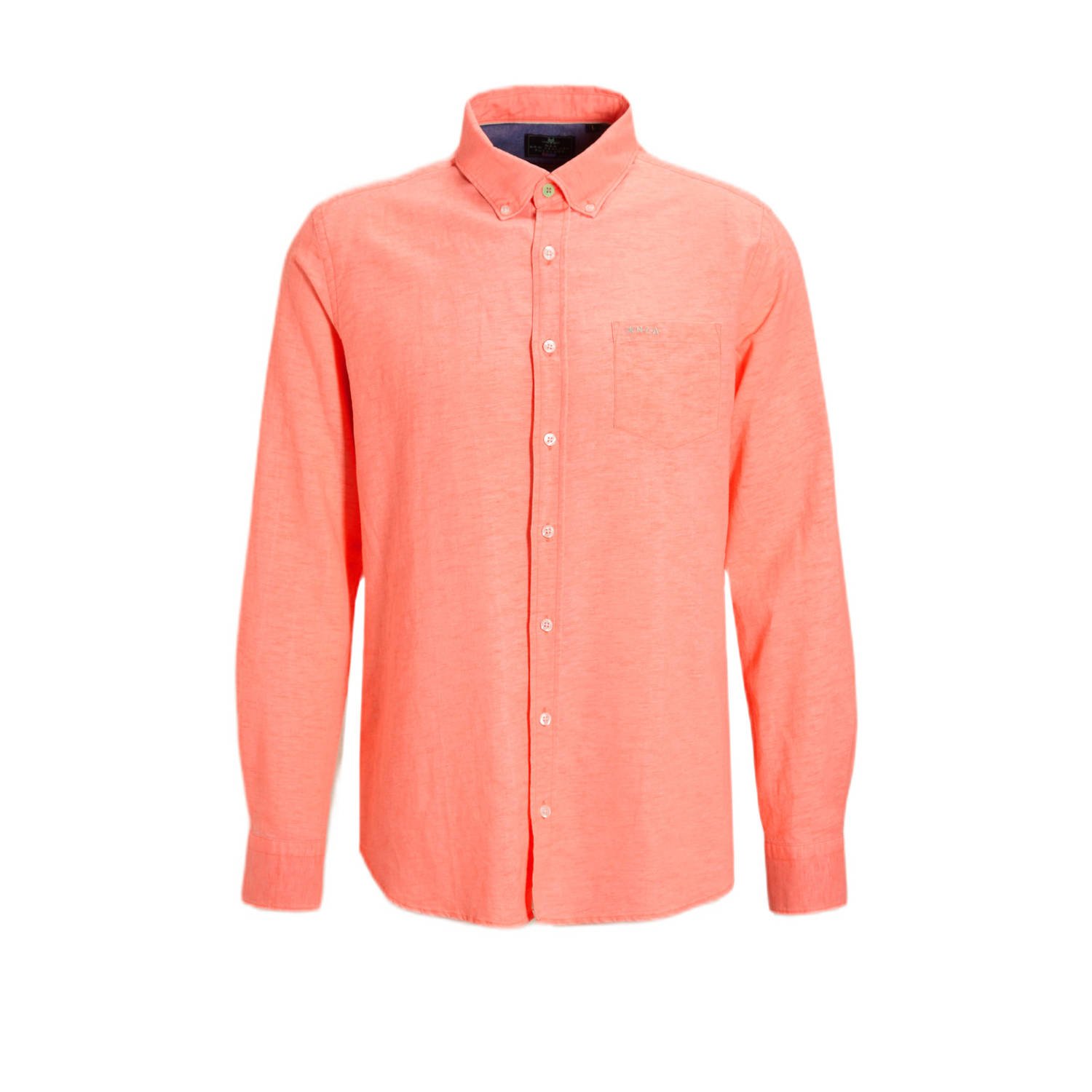 New zealand auckland Overhemd Lange Mouw NZA Overhemd Okarito Linnen Fury Roze