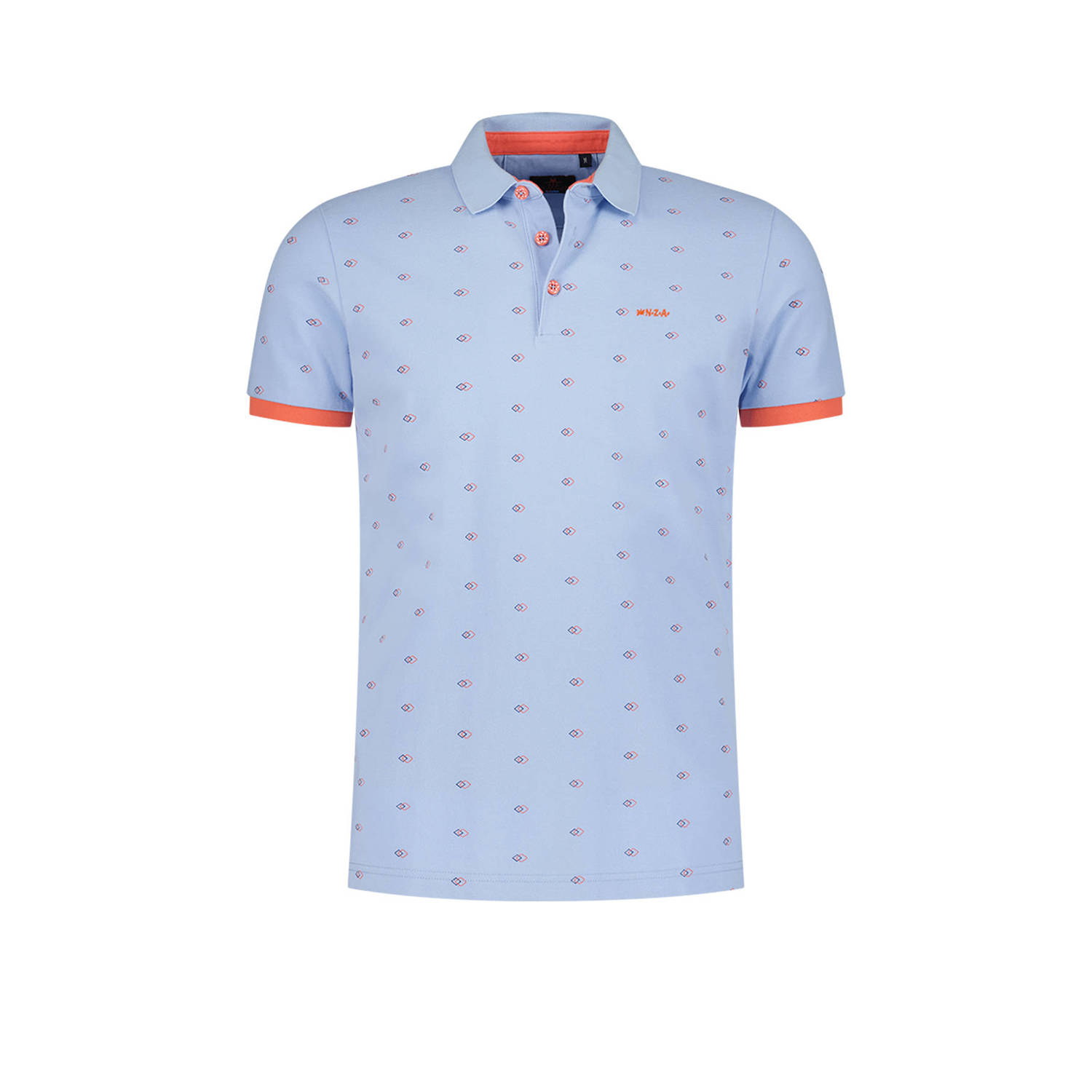 New Zealand Auckland regular fit polo met all over print rhythm blue