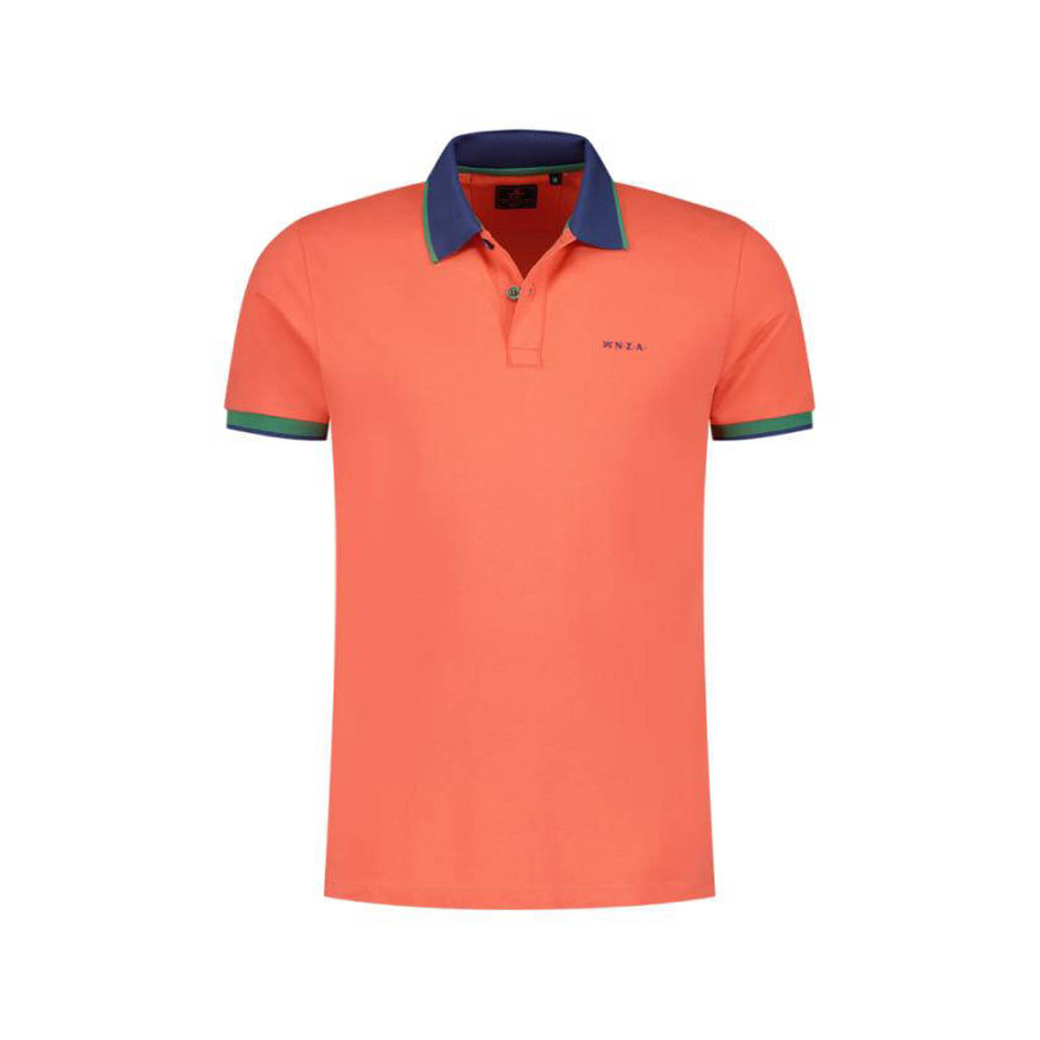 New Zealand Auckland polo met contrastbies oranje