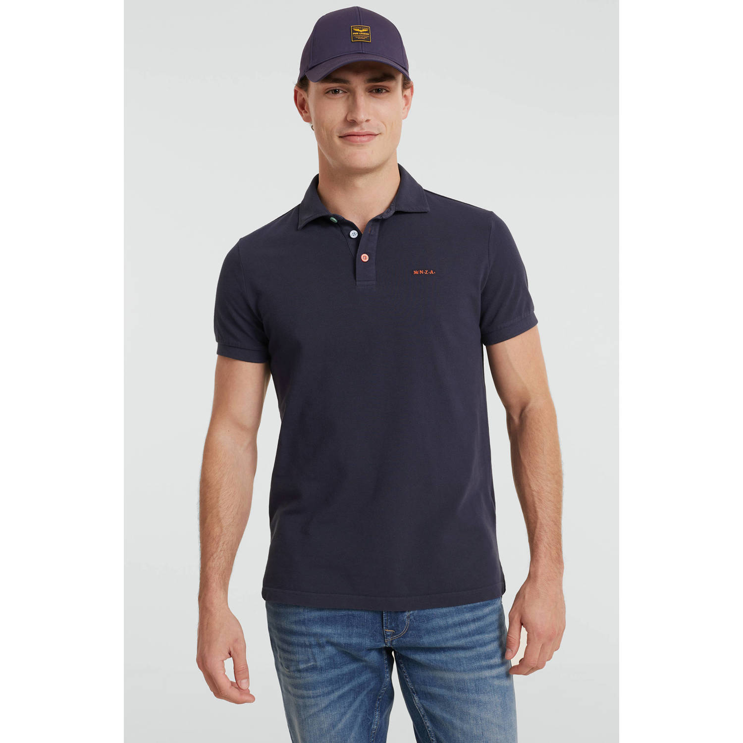 New Zealand Auckland regular fit polo Tukituki met logo traditional navy