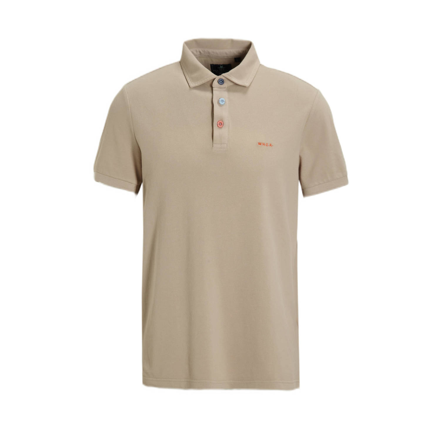 New Zealand Auckland regular fit polo Tukituki met logo shimmering sand