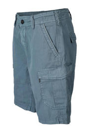 thumbnail: Grijsblauwe heren Brunotti short Caldo blauw van katoen met relaxed, regular waist, rits- en knoopsluiting en effen