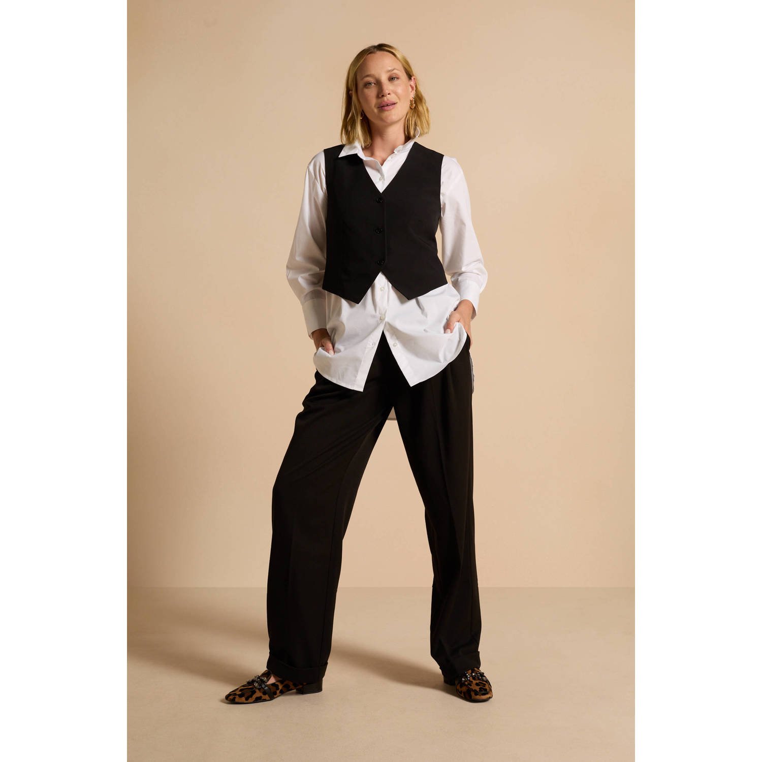 ONLY gilet ONLKAYLE-ORLEEN van polyester zwart