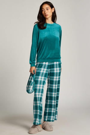 velours pyjama groen