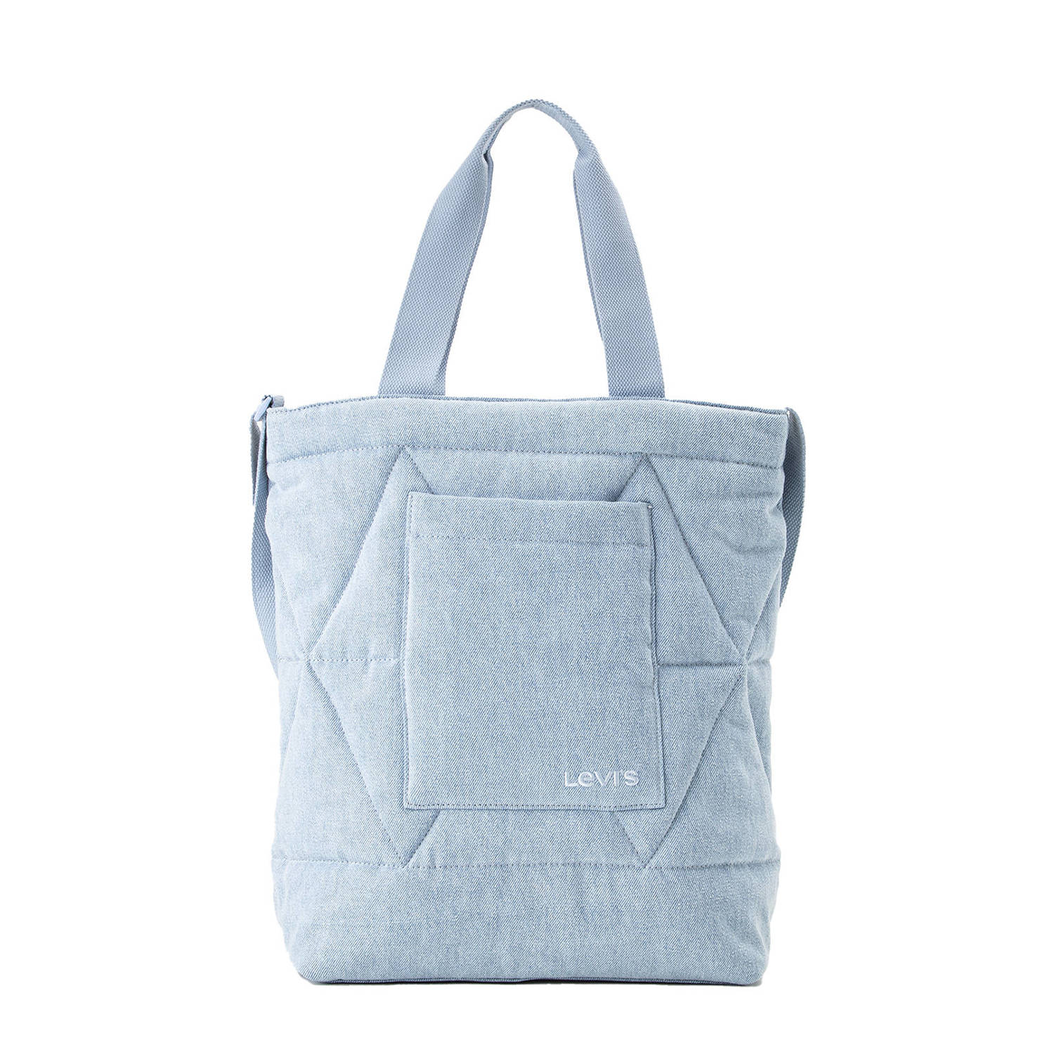 Levi's doorgestikte shopper Icon denimblauw