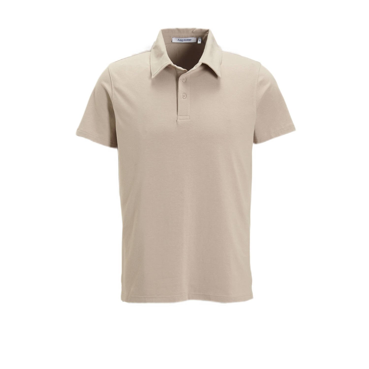 Anytime slim jersey polo beige