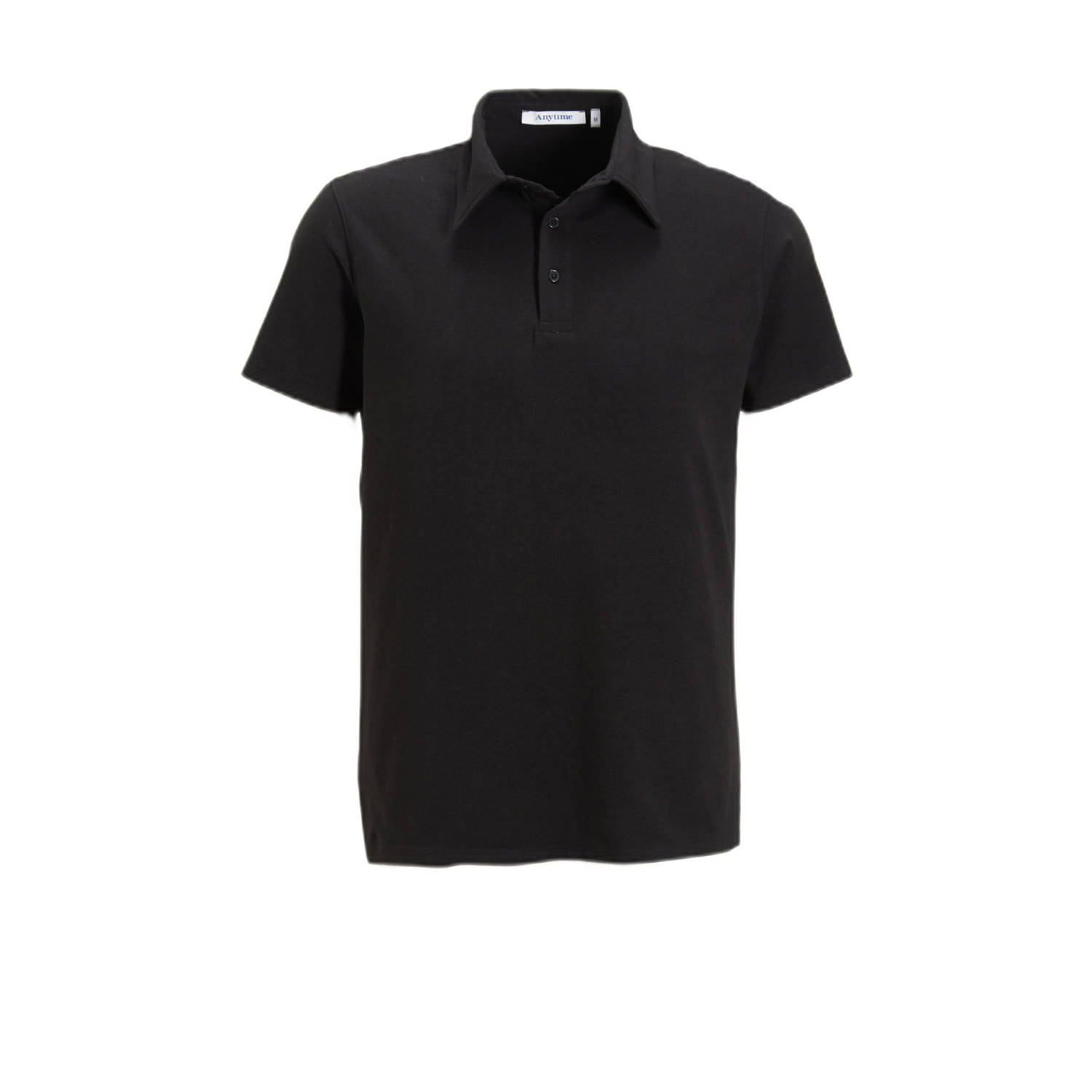 Anytime slim jersey polo zwart