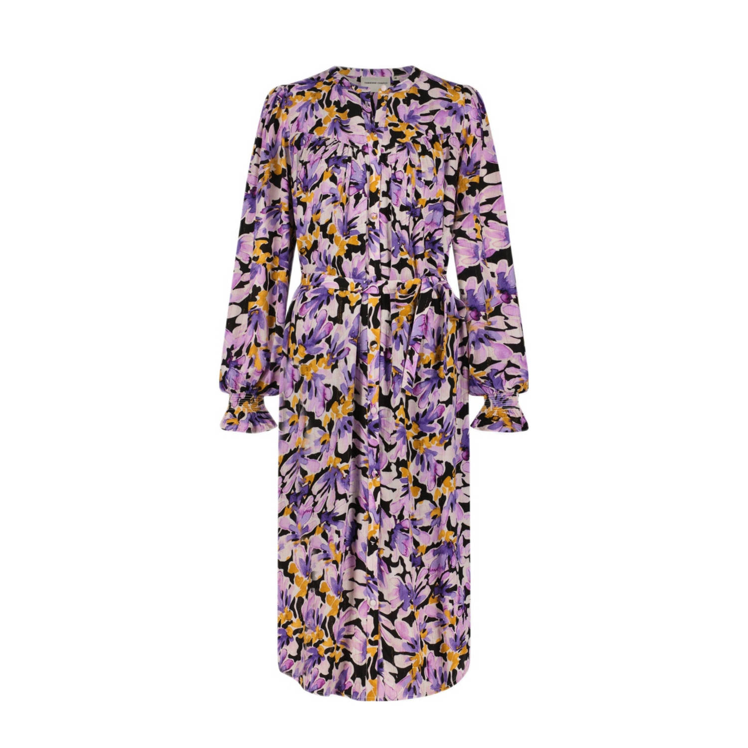 Fabienne Chapot Bloemen Midi Jurk met Afneembare Riem Purple Dames