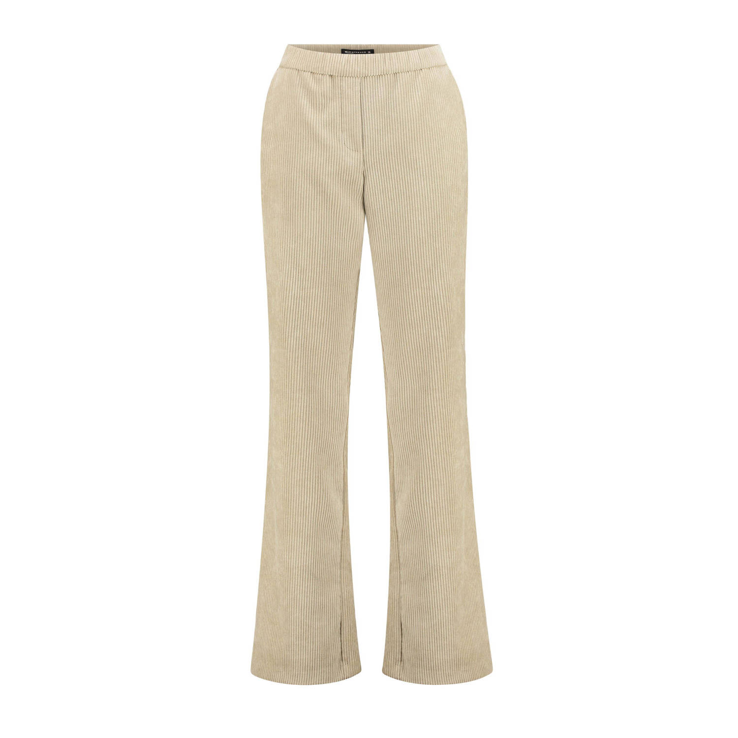 Expresso corduroy flared broek met textuur beige