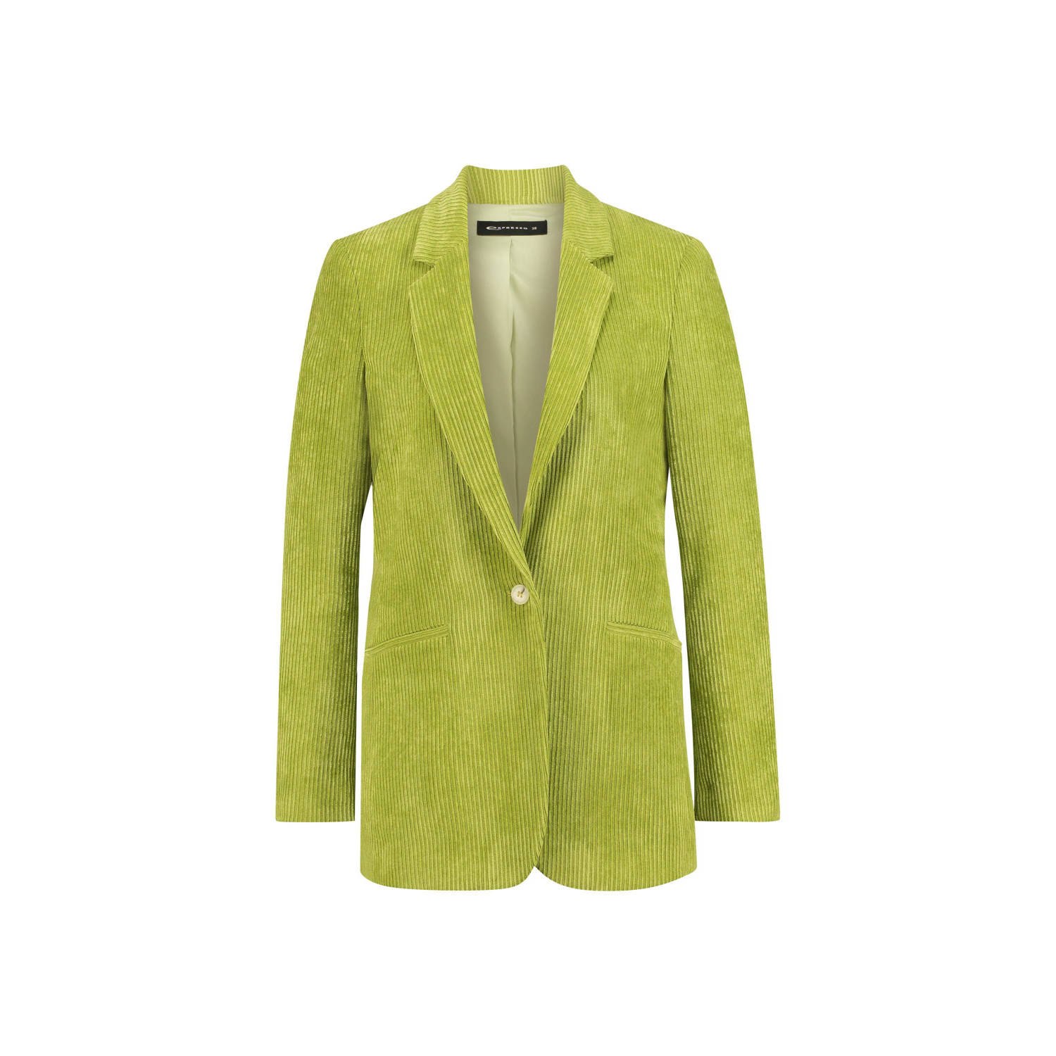 Expresso rechtvallende blazer met textuur limegroen