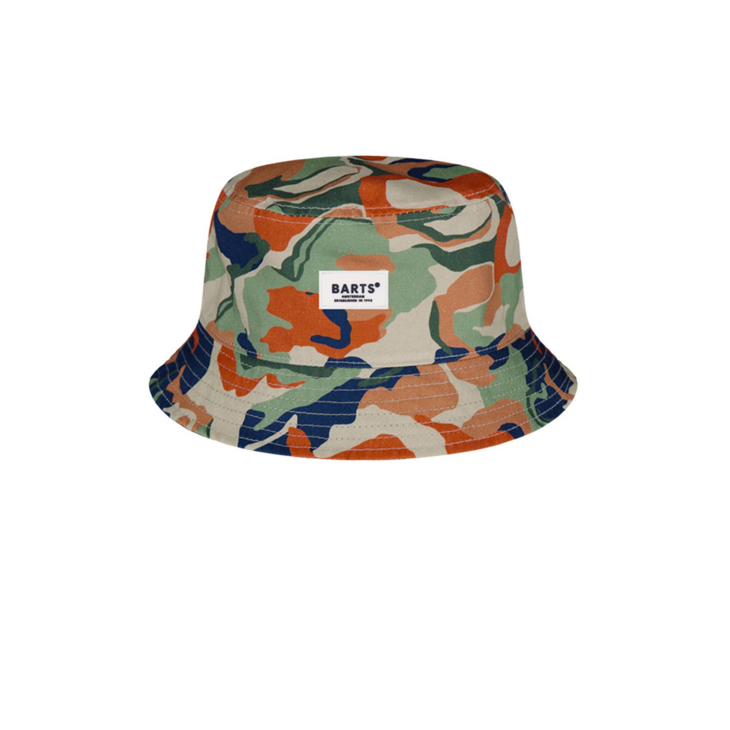 Barts bucket hat met camouflage print bruin groen