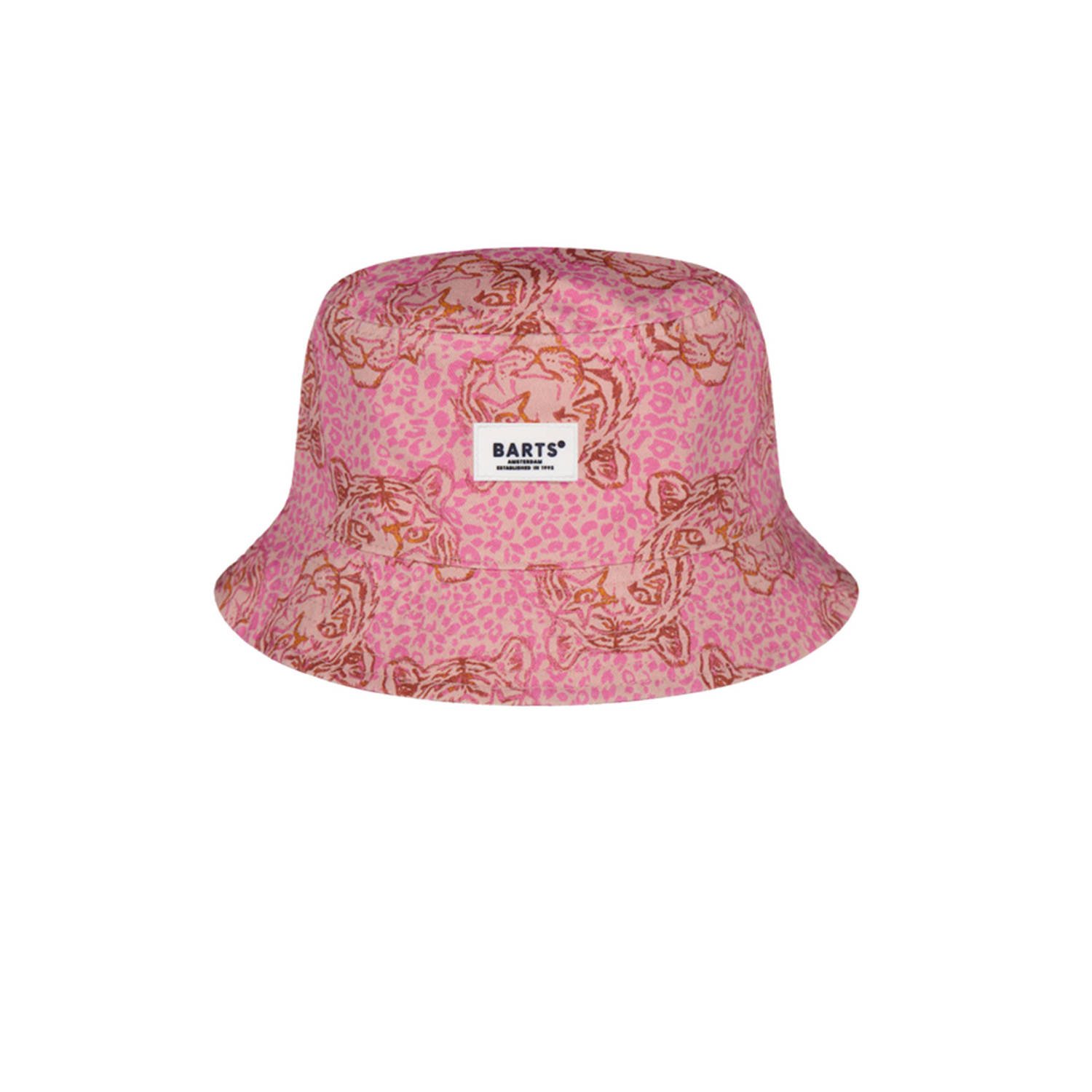 Barts bucket hat met all over print roze lichtbruin Hoed Jongens Katoen