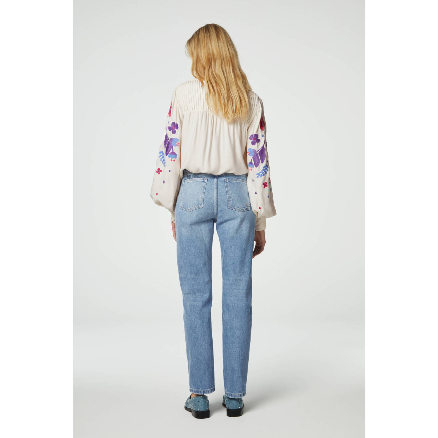 Fabienne Chapot gebloemde blouse Harry offwhite paars