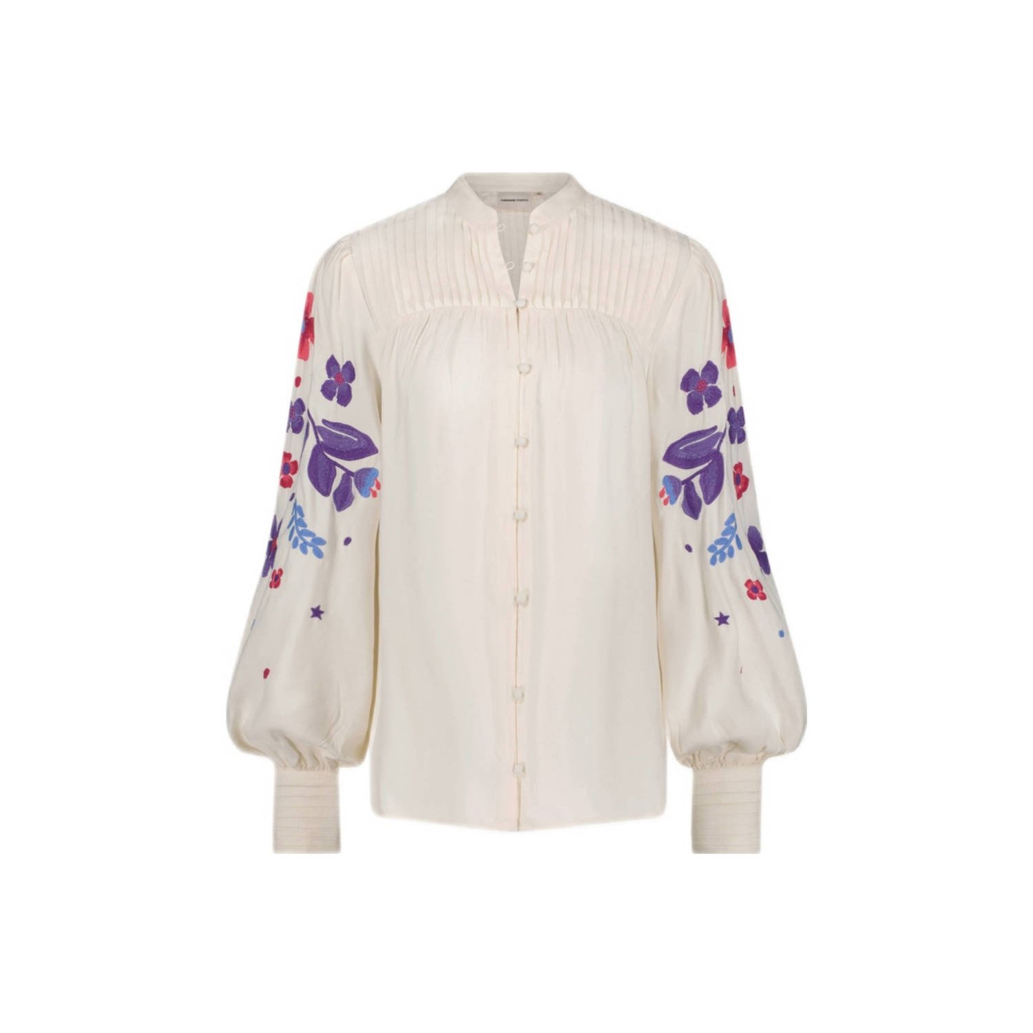 Fabienne Chapot gebloemde blouse Harry offwhite paars