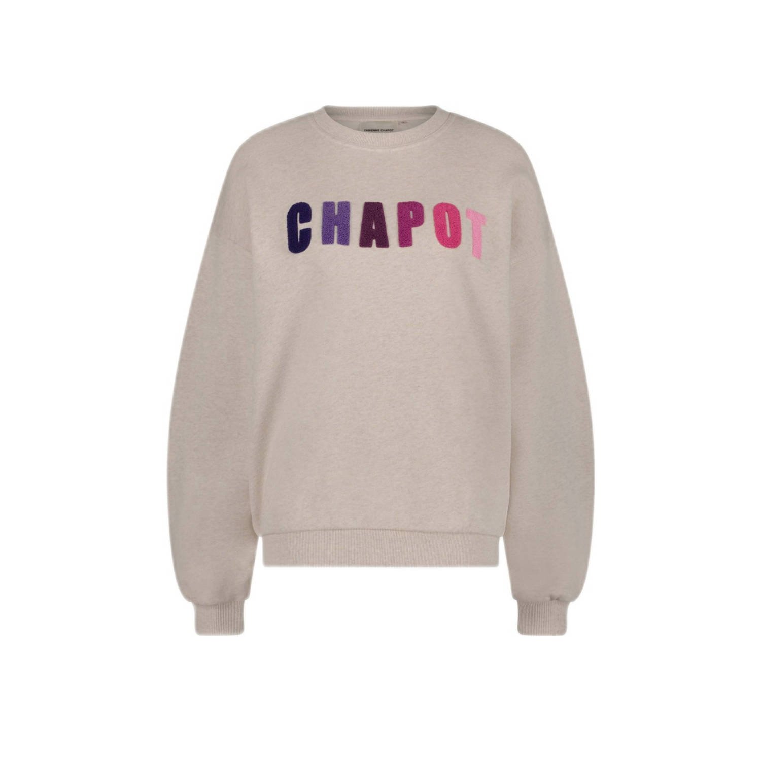 Fabienne Chapot Zachte Terry Sweater met Ballonmouwen Beige Dames