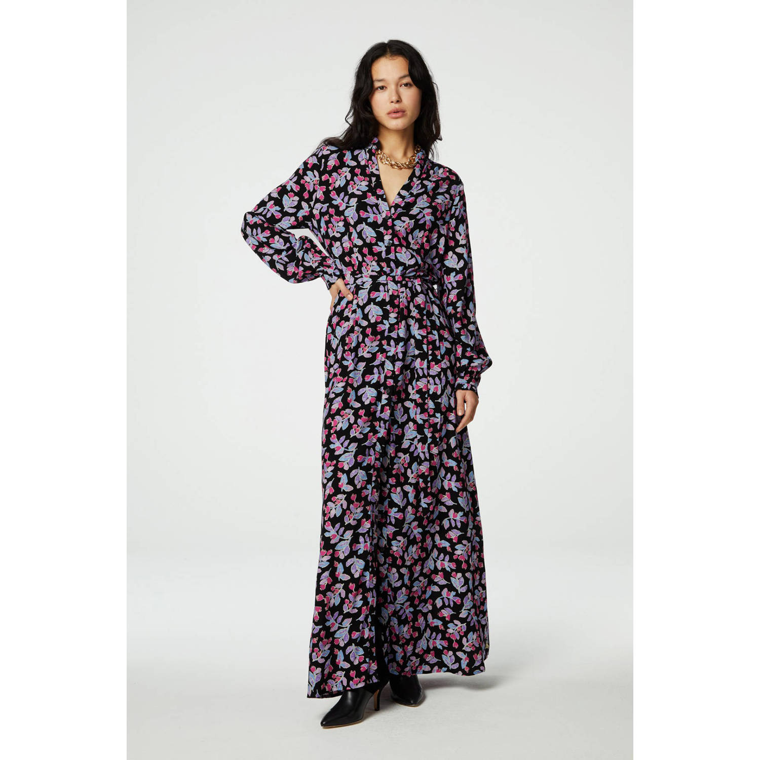 Fabienne Chapot Luchtige Maxi Jurk met Ballonmouwen Multicolor Dames