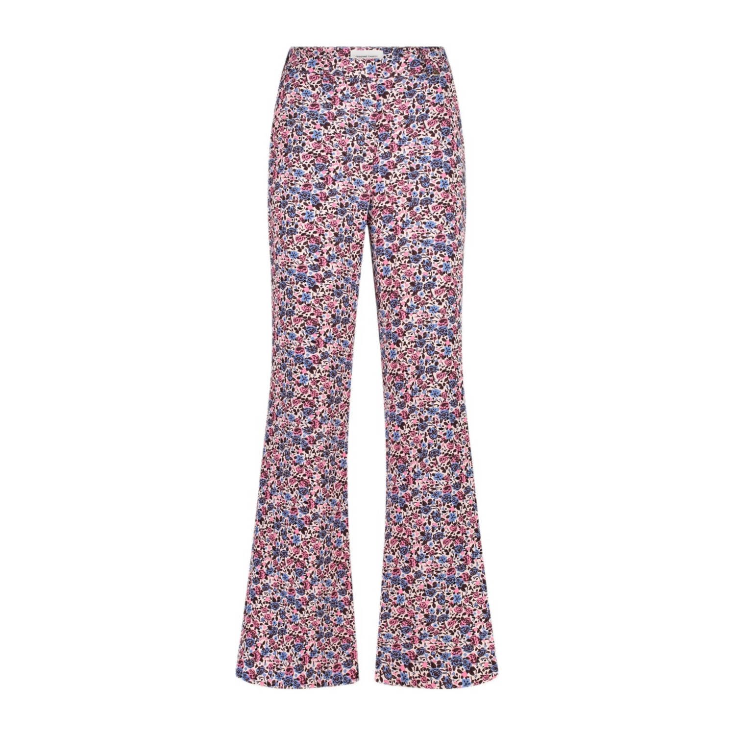 Fabienne Chapot gebloemde flared broek roze blauw lichtroze