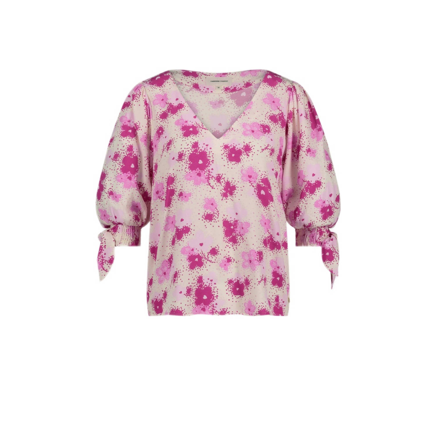 Fabienne Chapot top Nacha met all over print roze ecru