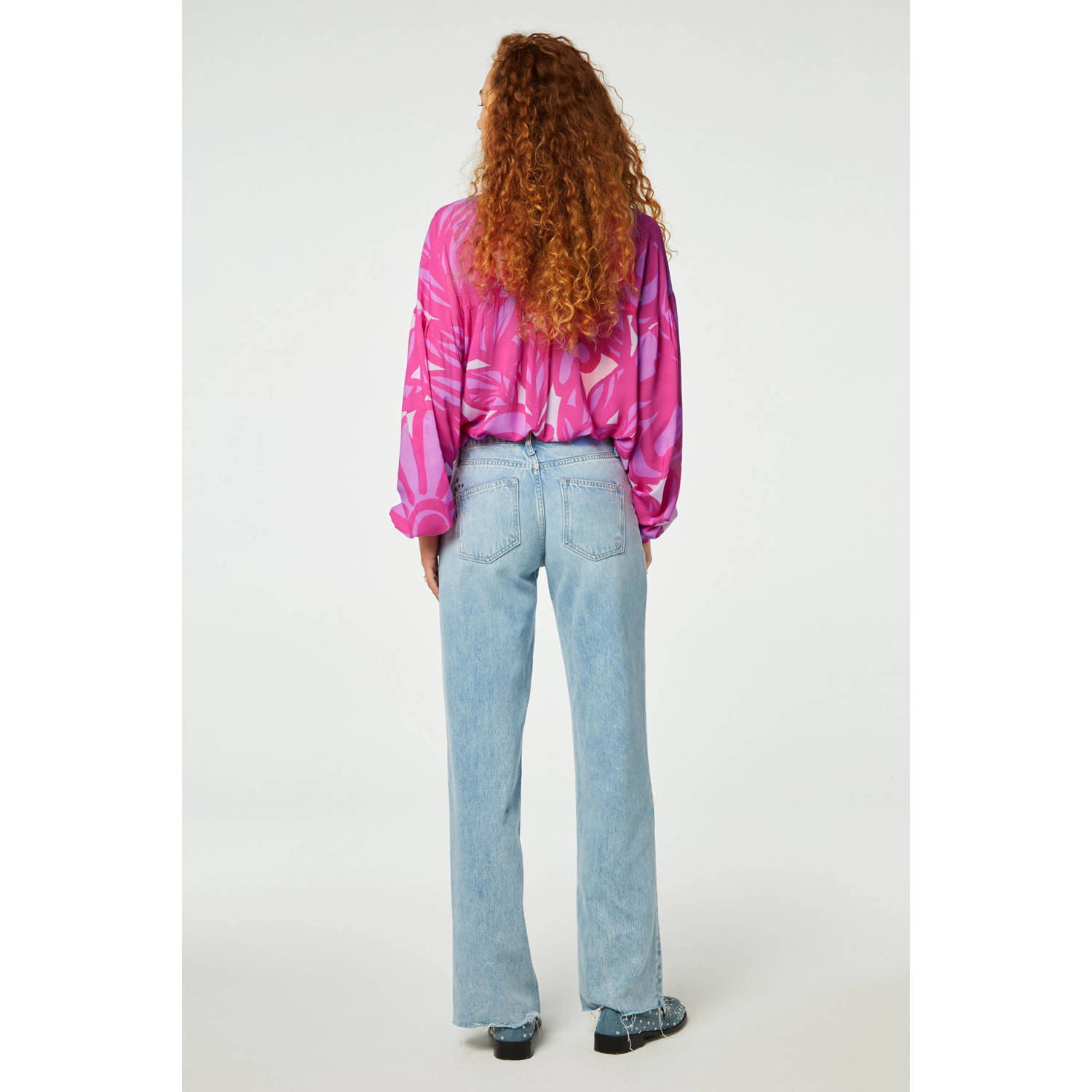 Fabienne Chapot blouse Lexi met all over print roze donkerroze