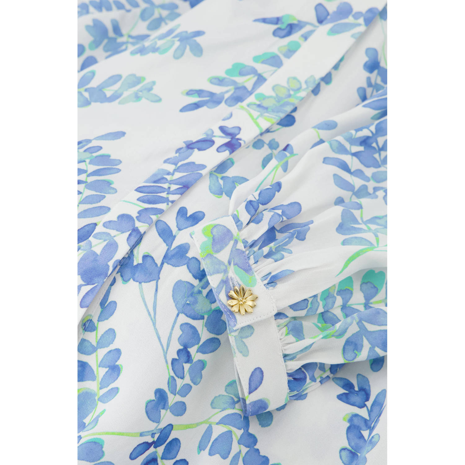 Fabienne Chapot blouse Liv met all over print blauw wit groen