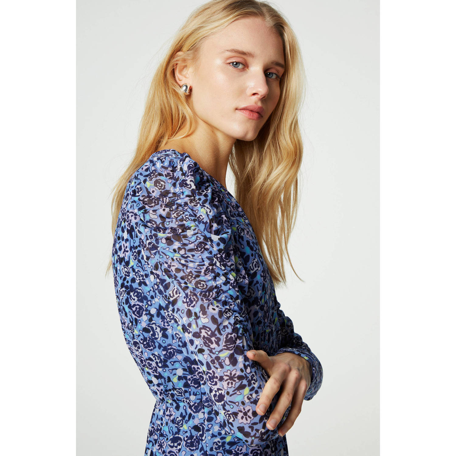 Fabienne Chapot jurk Flake met all over print blauw paars