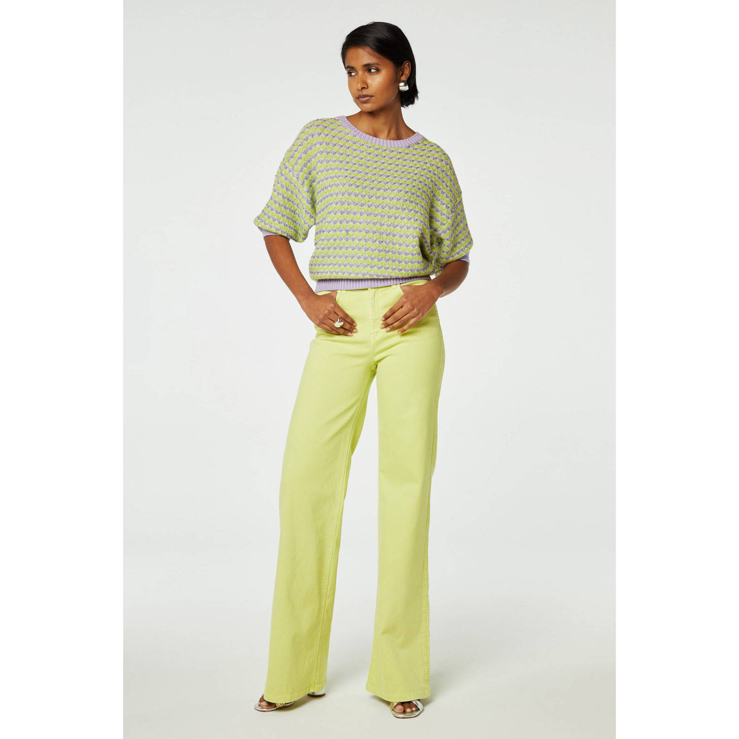 Fabienne Chapot high waist wide leg jeans Thea geel