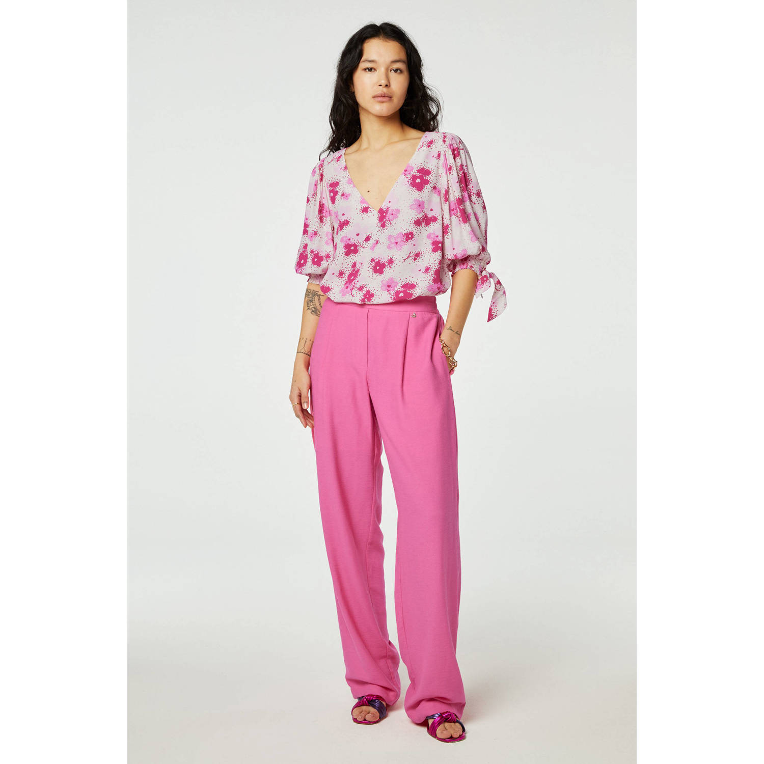 Fabienne Chapot wide leg broek Neale roze